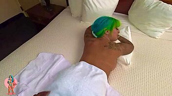 Amateur Latina enjoys tight creamy pussy massage leading to intense interracial blowjob. The big ass beauty takes every inch with passion in European style.