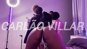 Damn, that black hottie was twerking while I got this sensual blowjob in the live stream