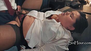 Wife caught me fucking my chubby assist she joined for an assist