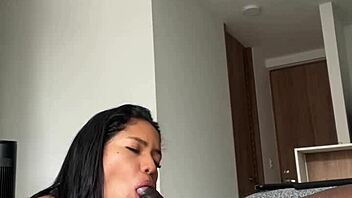 i love how she gives sloppy deepthroat blowjob with braces on, licking my big cock like a pro.