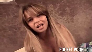 toying her tight pussy through torn pantyhose in this hot mobile vid