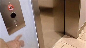 elevator head turns into a wild interracial blowjob with deepthroat gagging before a massive facial cumshot