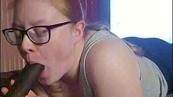 big booty ginger in glasses with nice tits rides big black cock in jungle pt1