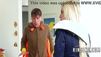 Arab milf joins in turkey pranks and thanksgiving spanks with passionate fucking