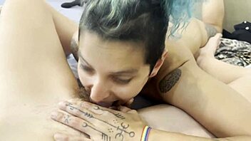 She dives into eating her friend's area until reaching climax