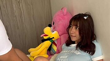 Muscular bodybuilder lover fucks me hard and fills my ass with cum in interracial homemade action with dirty talk.