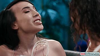 Busty Asian Shemale Kasey Kei Gets Strapon Anal Action!