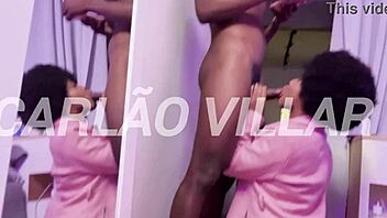 Damn, that black hottie was twerking while I got this sensual blowjob in the live stream