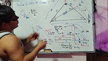 Asian Nerd Student Explores Bedroom Triangle With Teacher