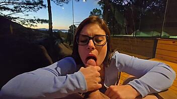 Outdoor fuck with Brazilian babe in mountains cumshot part 2