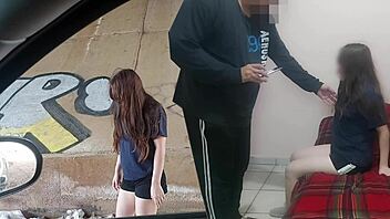 Old Guy Seduces Cute Petite Mexican Student for Outdoor Public Creampie Fuck!