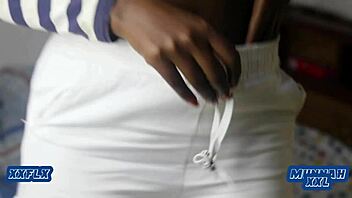 ebony slut takes sensual raw missionary fuck instead of paying rent