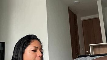 i love how she gives sloppy deepthroat blowjob with braces on, licking my big cock like a pro.