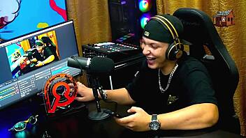 Bruna Lambertini sits naked on Ruan's lap after steamy kiss in outdoor podcast