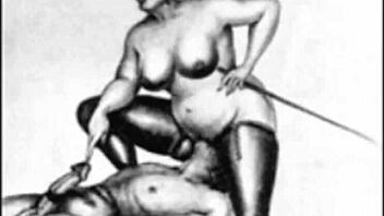 Vintage EROTIC ART showcases retro hairy antique styles in classic form.