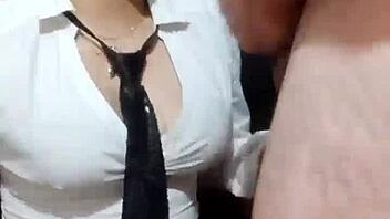 Xxx double cum in the mouth from amazing Latina in homemade action