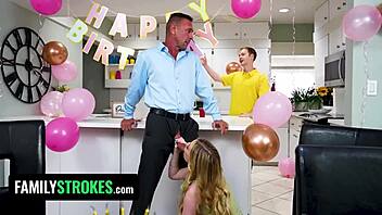 Virgin teen 18+ gets fingered and ridden cowgirl style on birthday with moaning orgasms