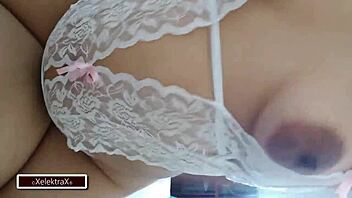 Big ass brunette latina in sexy lingerie gets assfucked pov with creampie by college friend