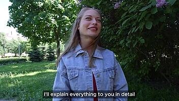 Whoa, this park flash casting call explodes into a steamy fuck with cute blondie and cumshot!