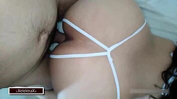 Big ass brunette latina in sexy lingerie gets assfucked pov with creampie by college friend