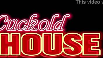 latina wife enjoys menage a trois with husband watching on their bed, featuring blowjob, doggystyle, and cum in mouth.