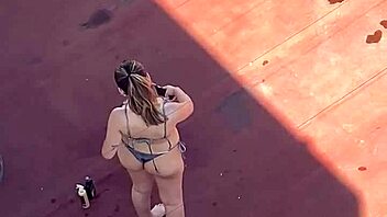 Feeling nostalgic watching Argentinian neighbors sunbathing in bikinis on the terrace part four