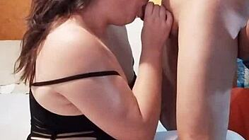 Intense Ball Licking And Pussy Devouring With Curvy Babe After Dinner!