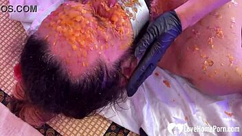 I casually punish my filthy husband with scalding wax all over his bound body in homemade bondage session