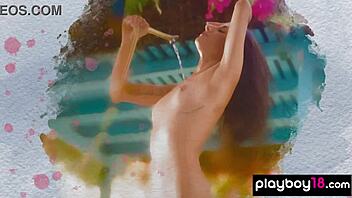 petite arab babe leighla habib undresses and shines naked outdoor in front of camera