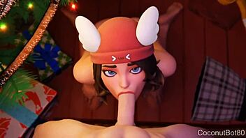 Oh man, I-I love givin' this Fortnite Skye Christmas blowjob, it's so hot and festive, ya know?