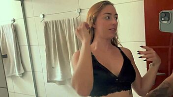 Alone at Home with Brazilian Blonde Babe Getting Wet Pussy Fucked Raw and Cum on Face