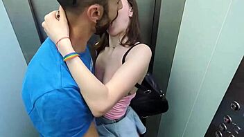 brunette neighbor, want me to fuck you doggystyle on stairs then at home?