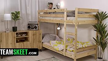 Eveline Dellai checks into her Czech hostel room and discovers Michael as her sexy European roommate ready for fun