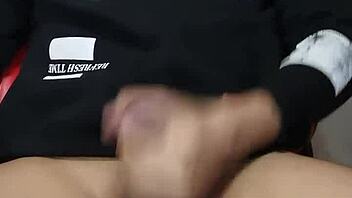 Amateur Guy Moans Loudly While Watching Chaturbate, Leading to Intense Shaking Orgasm with Huge Monster Cock in 4K