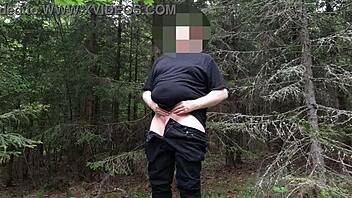 Watch Chubbykaot Strip And Masturbate Wildly In The Dense Forest Outdoors!
