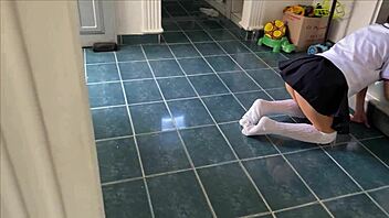 Perverted Stalker Watches Arrival And Thrusts Cock Deep Into Tight Pussy