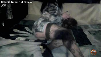 Klaudiaambergirl teases with big natural tits while masturbating solo in lingerie