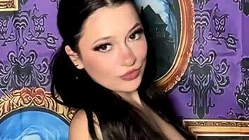 why settle for ordinary when this pigtails goth girl strips bra in haunted house with music and costumes?