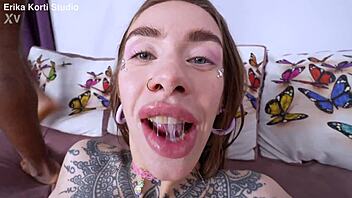 I take first big black cock in ass with prolapse and gape