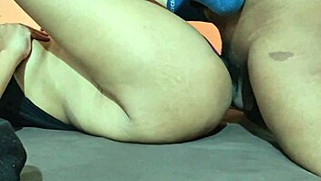 Chubby Asian mature enjoys first-time rough missionary creampie with big black cock in homemade bedroom quickie