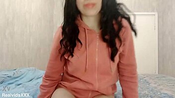 brunette spreads legs riding toy