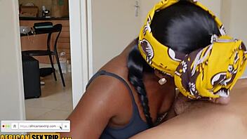 Real Tribal African Wife Cheats in Interracial Affair with Hung White Stud!