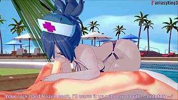 In this 3D porn fantasy, the sexy nurse in a bikini treats her patient to passionate hospital sex in Skullgirls style.