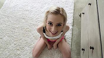 Teen 18+ teases with ass dare leading to anal creampie in shower seduction