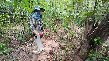 Thai Girl Picks Mushrooms In Forest And Flashes Cute Cosplay Outdoors!