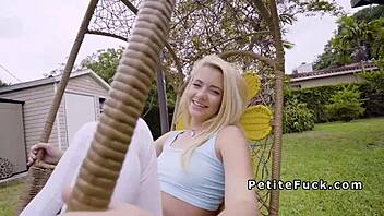 Petite Blonde In Tight Leggings Takes On Massive Cock In Wild Doggystyle Bang