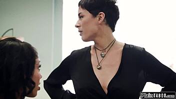 big tit cougar seduces her straight girlfriend into steamy lesbian domination play 😏