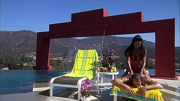 Can You Handle Dee's Intense Massage Turning into Outdoor Interracial Poolside Fucking with Gaping Action?
