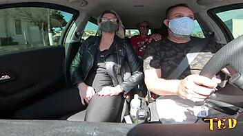 katharine madrid gets in the car and joins ted's ride 28 with tony tigrao and vagninho