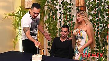 Sexmex celebrates birthday with unique threesome featuring haide